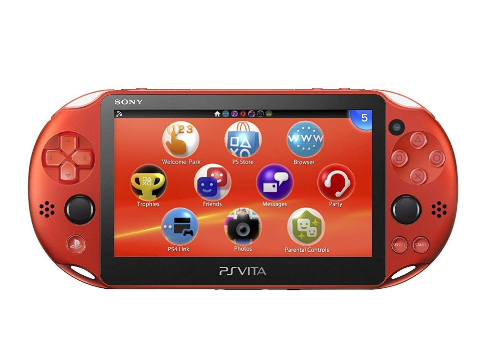 Sony PSVita 2000 Slim Metallic red handheld console with box — BLUELIGHT
