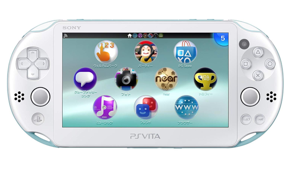 Sony PSVita 2000 Slim White/Blue handheld console with box — BLUELIGHT